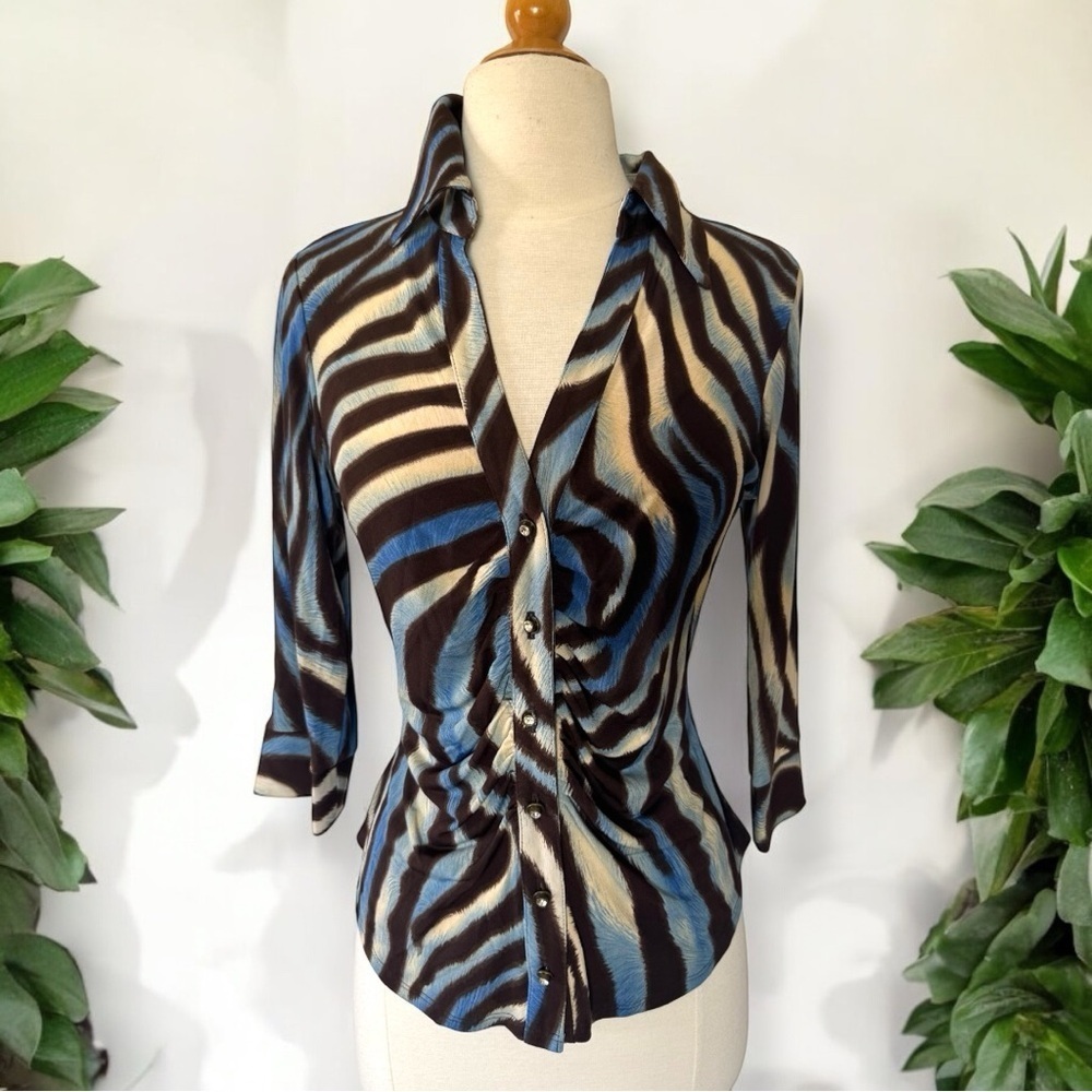 Laura Max animal print zebra Top Blouse